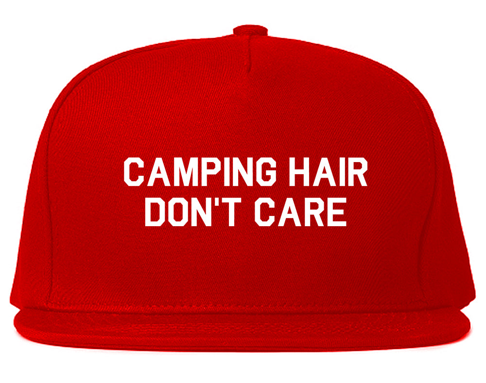 Camping Hair Dont Care Snapback Hat Red