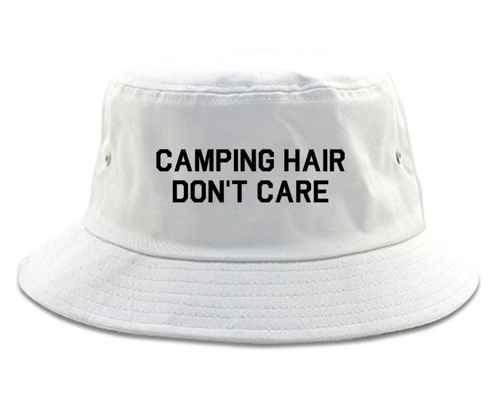 Camping Hair Dont Care Bucket Hat White