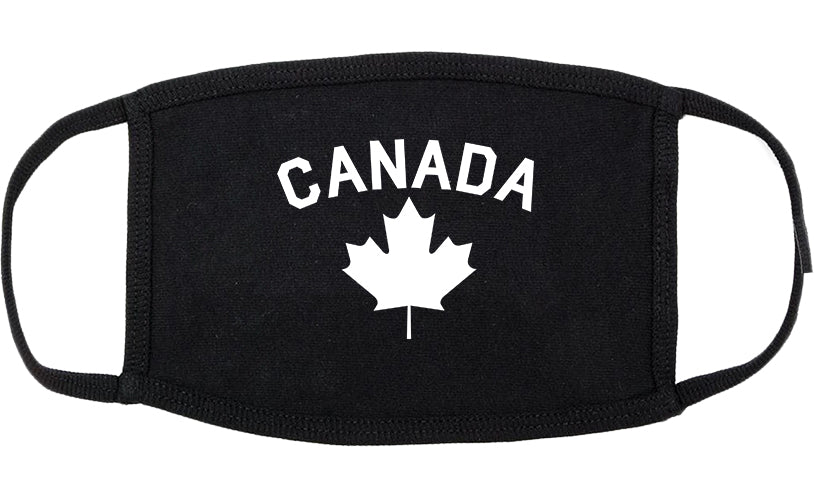 Canada Maple Leaf Red Cotton Face Mask Black