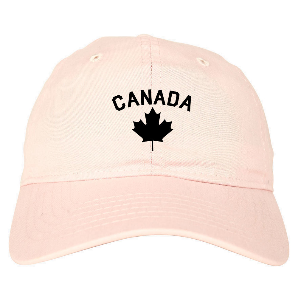 Canada Maple Leaf Red Mens Dad Hat Baseball Cap Pink