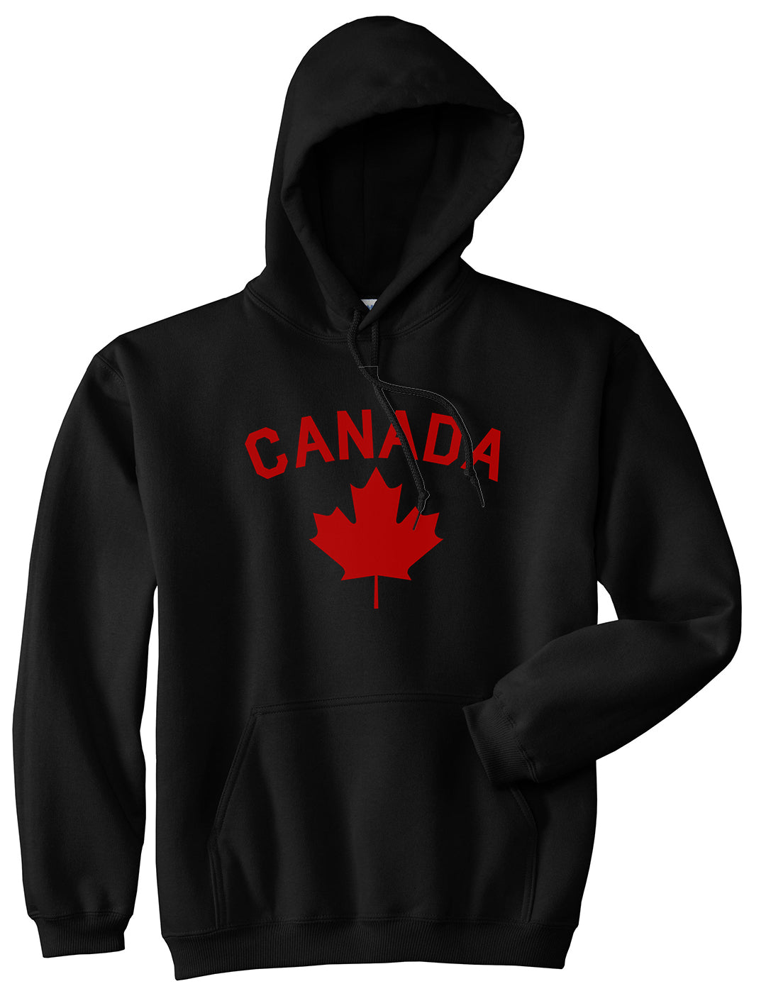 Canada Maple Leaf Red Mens Pullover Hoodie Black