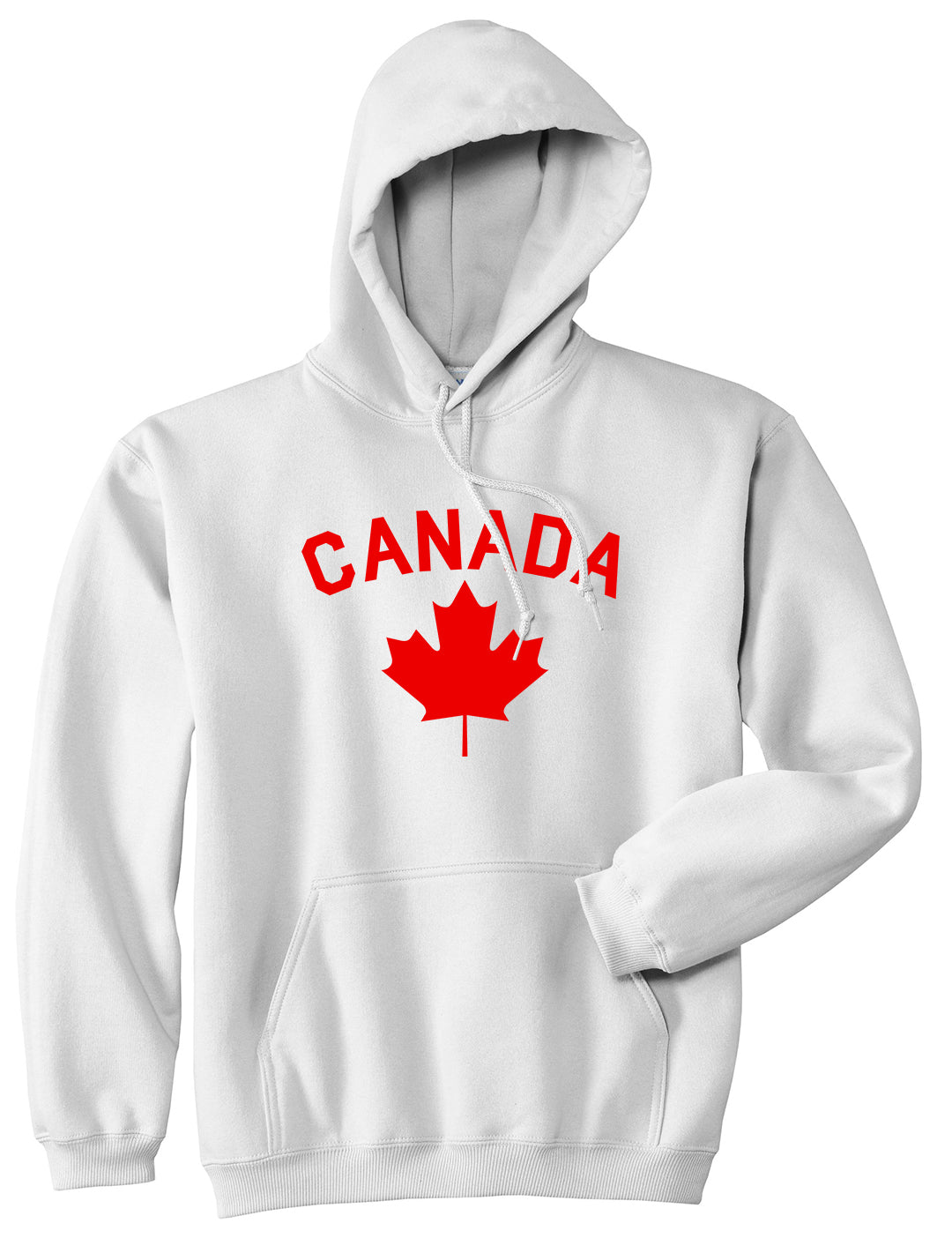Canada Maple Leaf Red Mens Pullover Hoodie White
