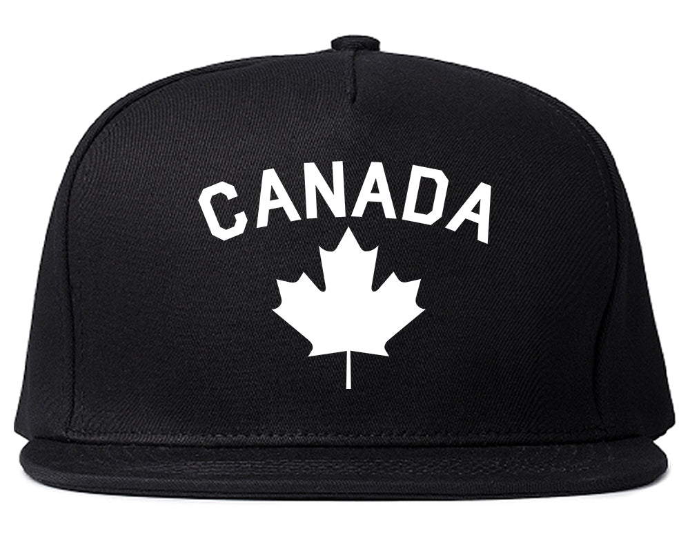 Canada Maple Leaf Red Mens Snapback Hat Black
