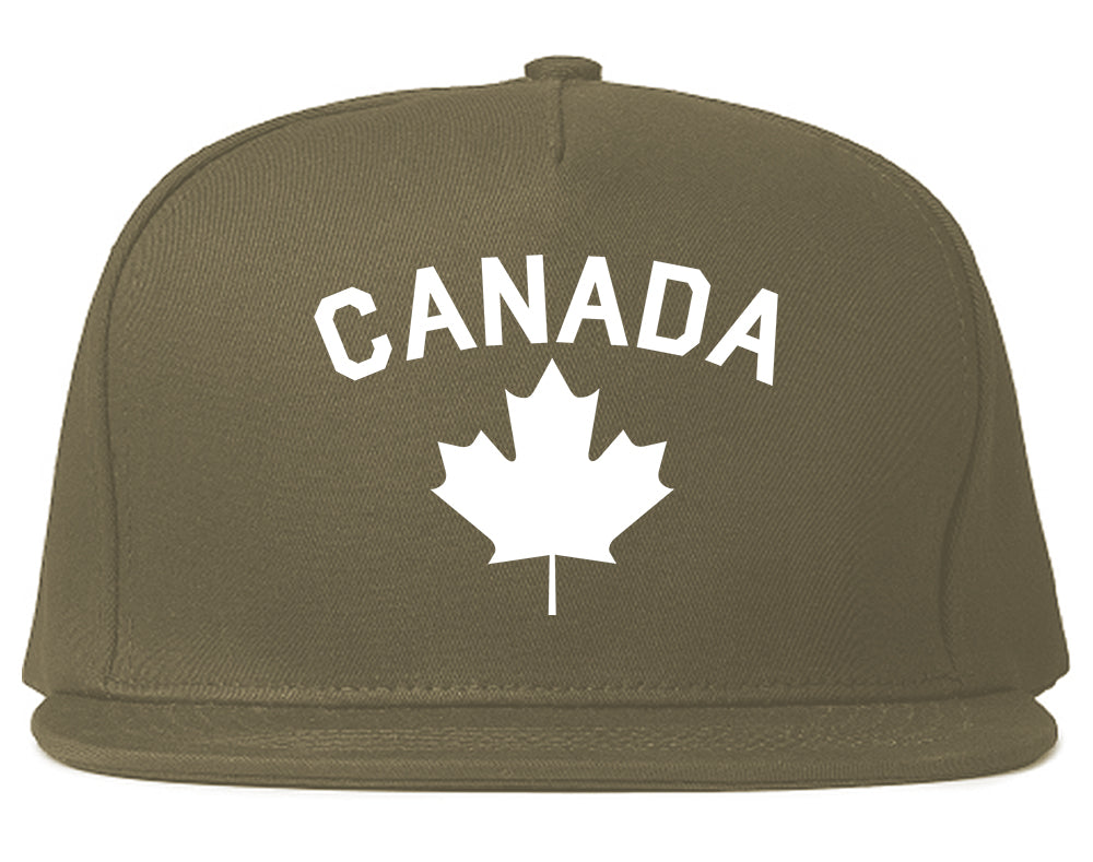 Canada Maple Leaf Red Mens Snapback Hat Grey