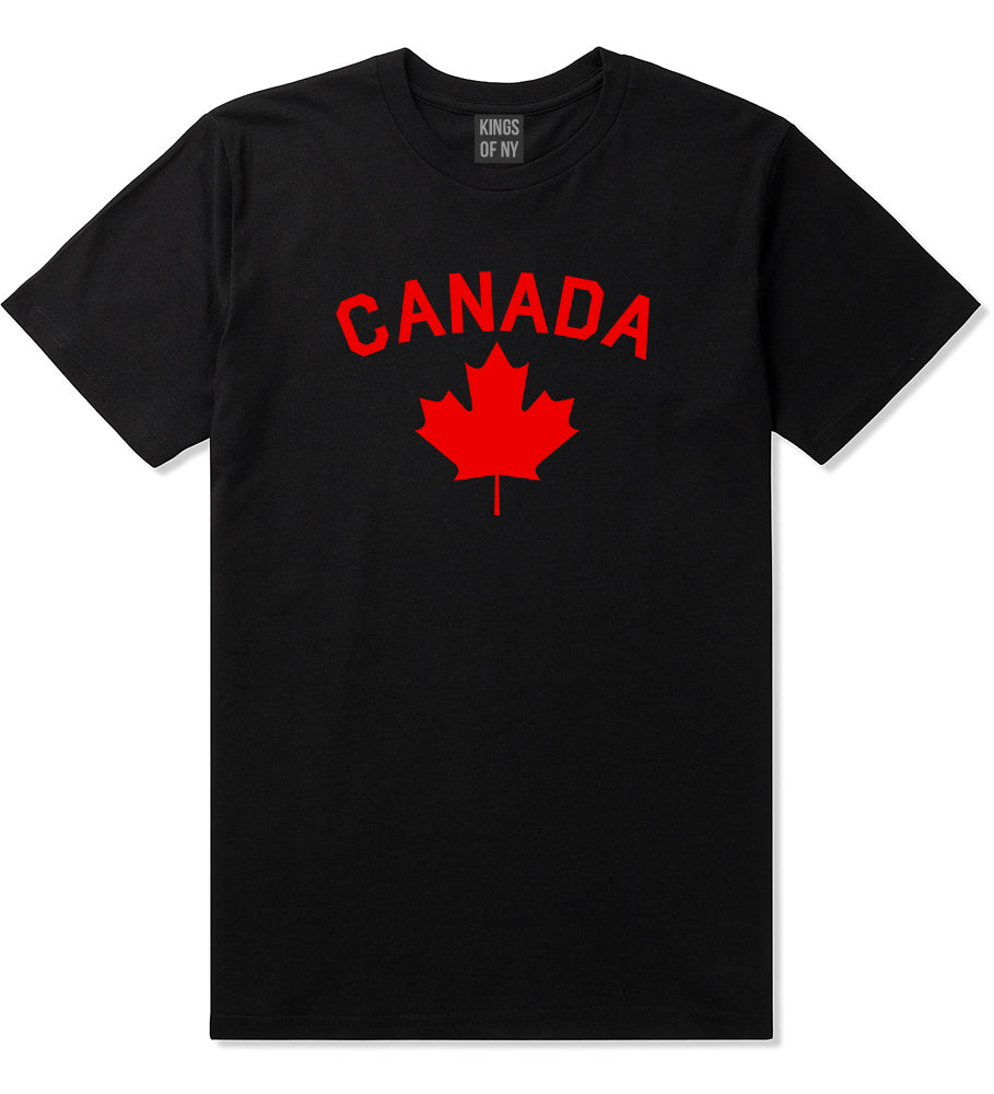 Canada Maple Leaf Red Mens T Shirt Black