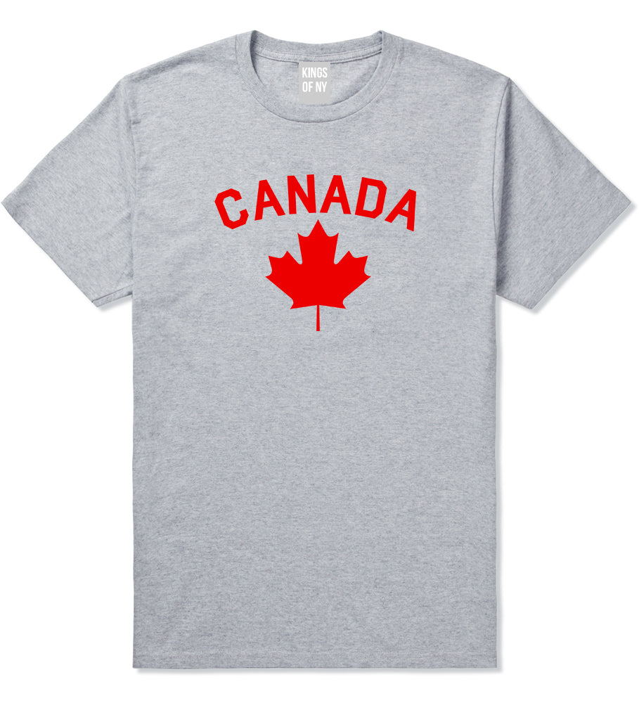 Canada Maple Leaf Red Mens T Shirt Grey