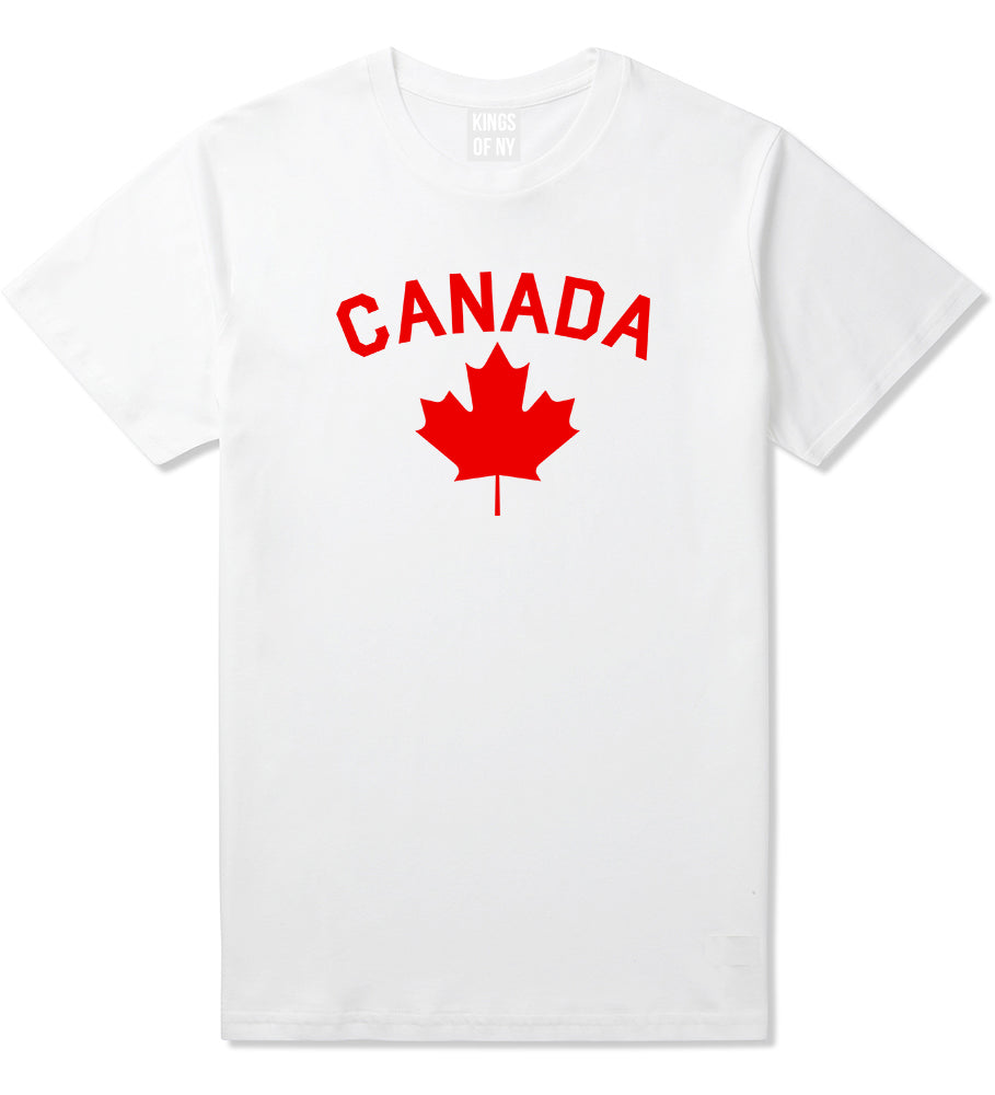 Canada Maple Leaf Red Mens T Shirt White