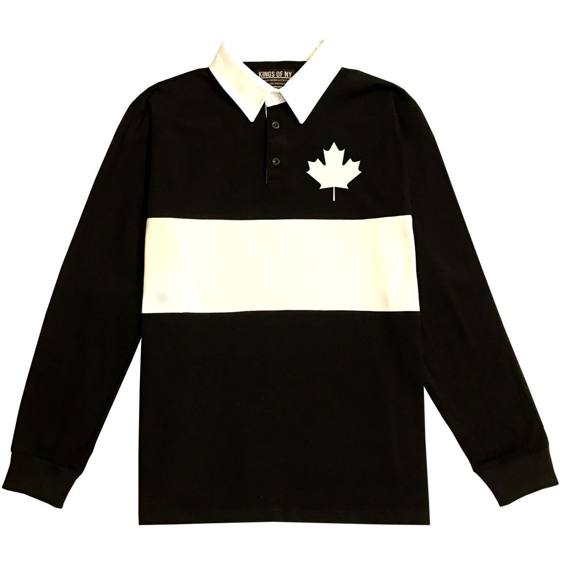 Canada Maple Leaf Mens Long Sleeve Rugby Shirt