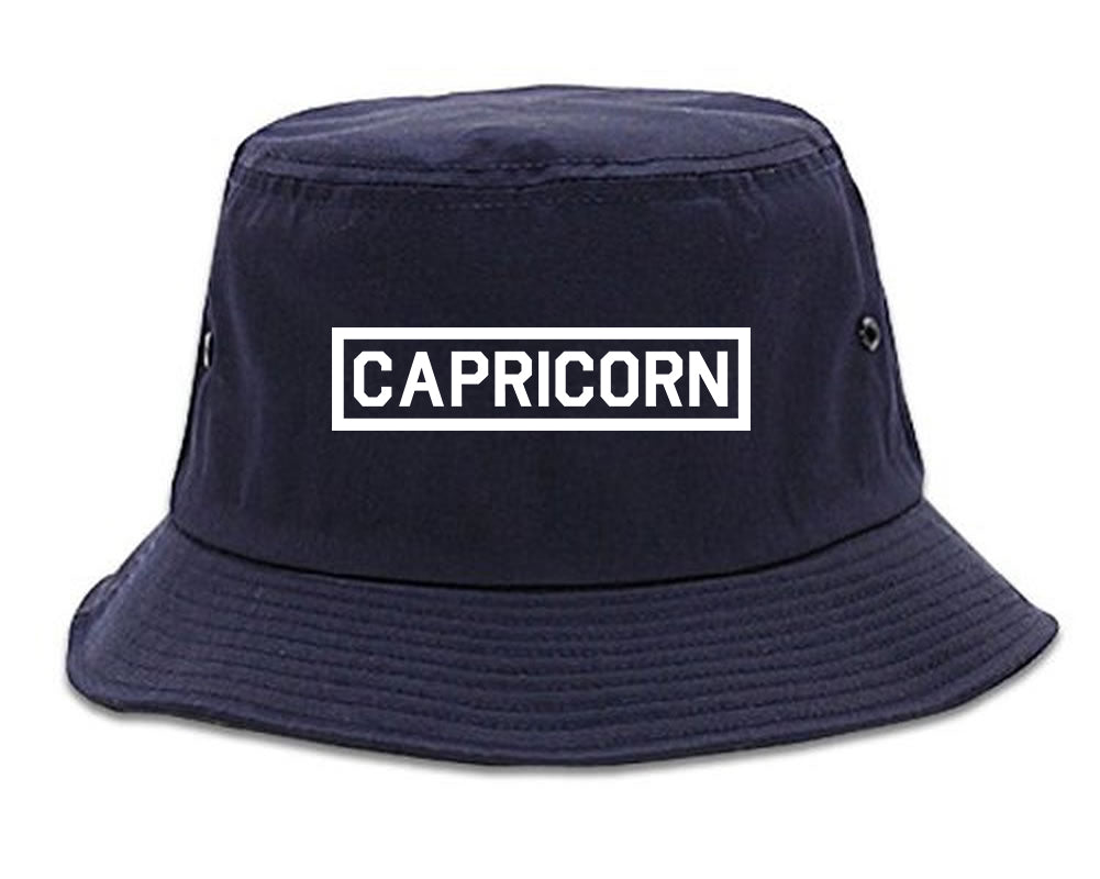 Capricorn_Horoscope_Sign Navy Blue Bucket Hat