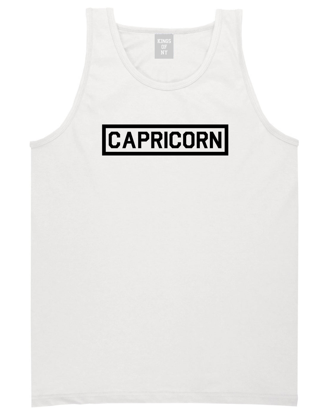 Capricorn Horoscope Sign Mens White Tank Top Shirt by KINGS OF NY