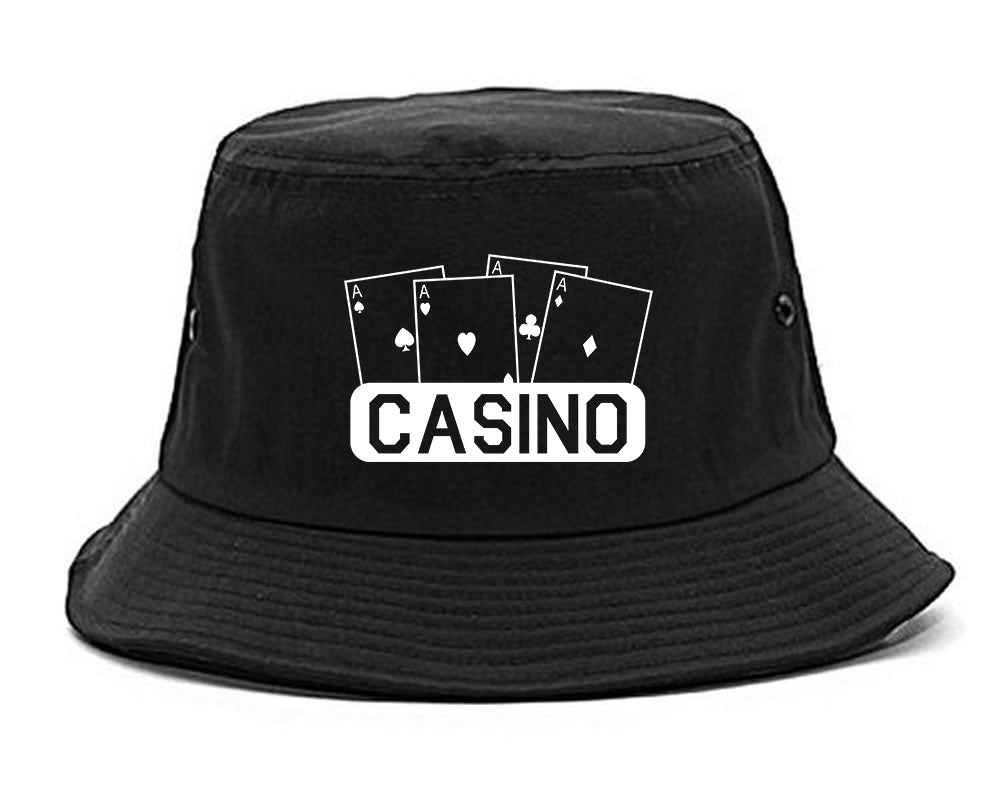 Casino Ace Cards Bucket Hat Black