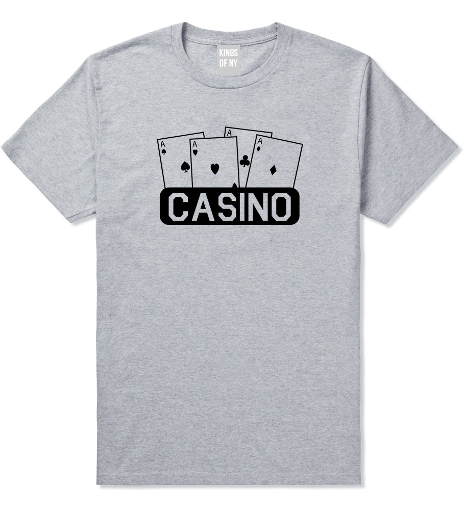 Casino Ace Cards Grey T-Shirt by Kings Of NY