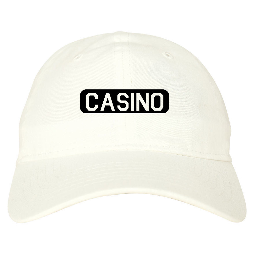 Casino Dad Hat Baseball Cap White