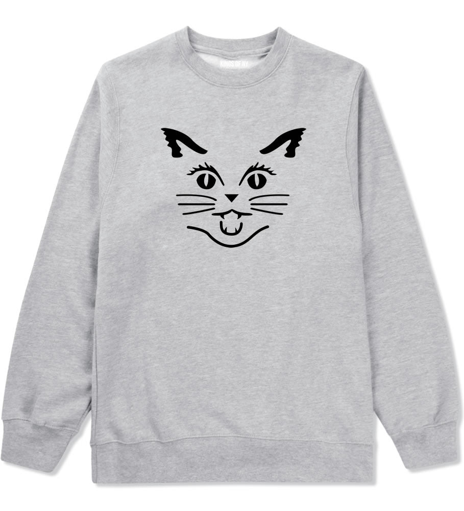 Cat Face Halloween Crewneck Sweatshirt