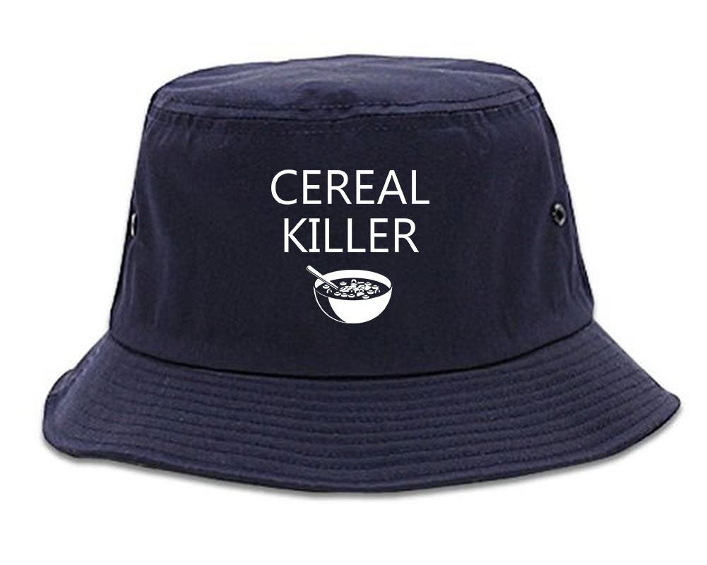 Cereal Killer Funny Halloween Mens Bucket Hat Navy Blue