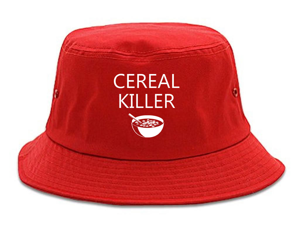 Cereal Killer Funny Halloween Mens Bucket Hat Red