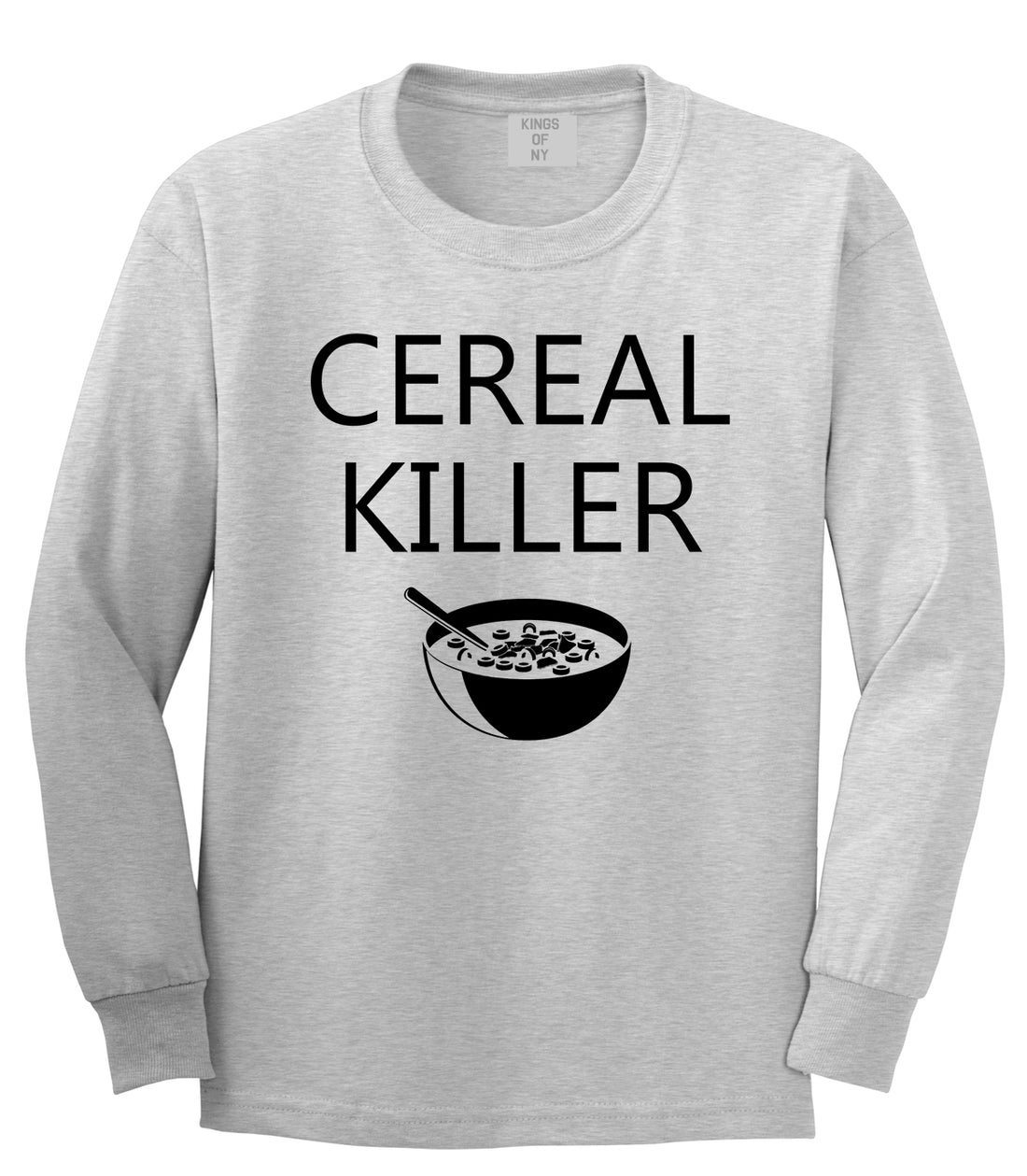 Cereal Killer Funny Halloween Mens Long Sleeve T-Shirt Grey