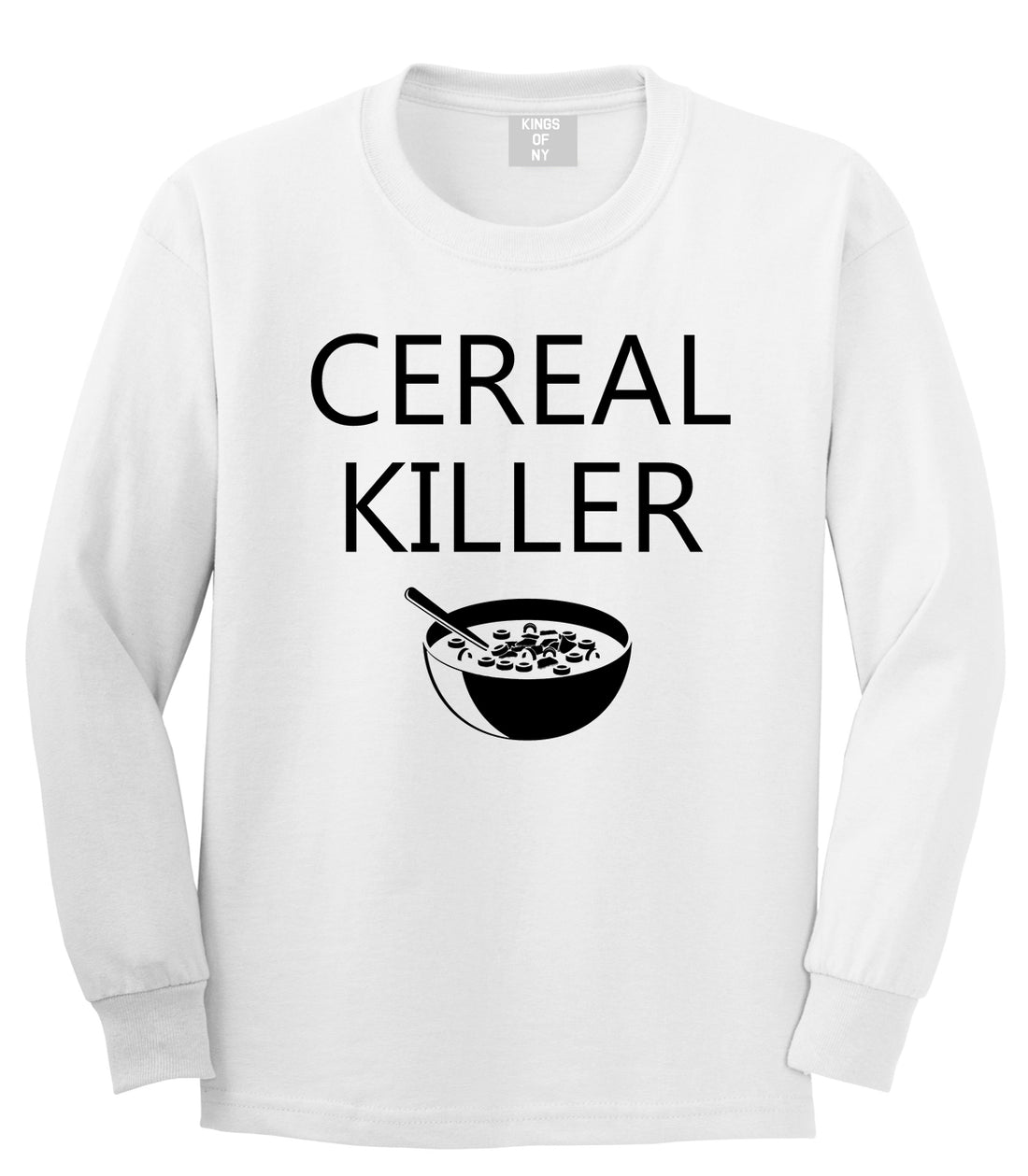 Cereal Killer Funny Halloween Mens Long Sleeve T-Shirt White