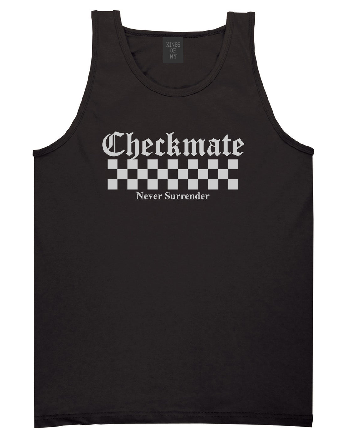 Checkmate Never Surrender Chess Mens Tank Top T-Shirt Black