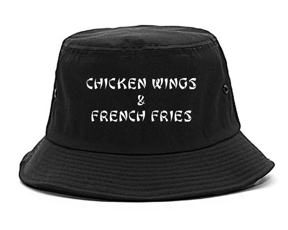 Chicken Wings And French Fries Black Bucket Hat