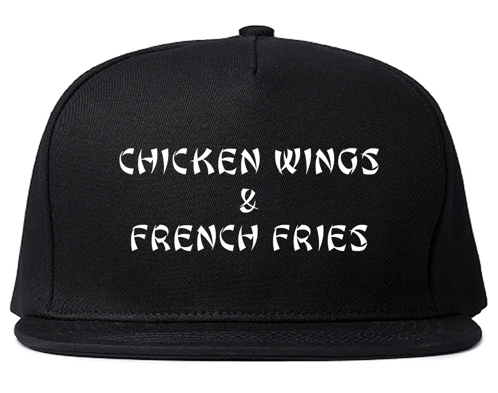 Chicken Wings And French Fries Black Snapback Hat