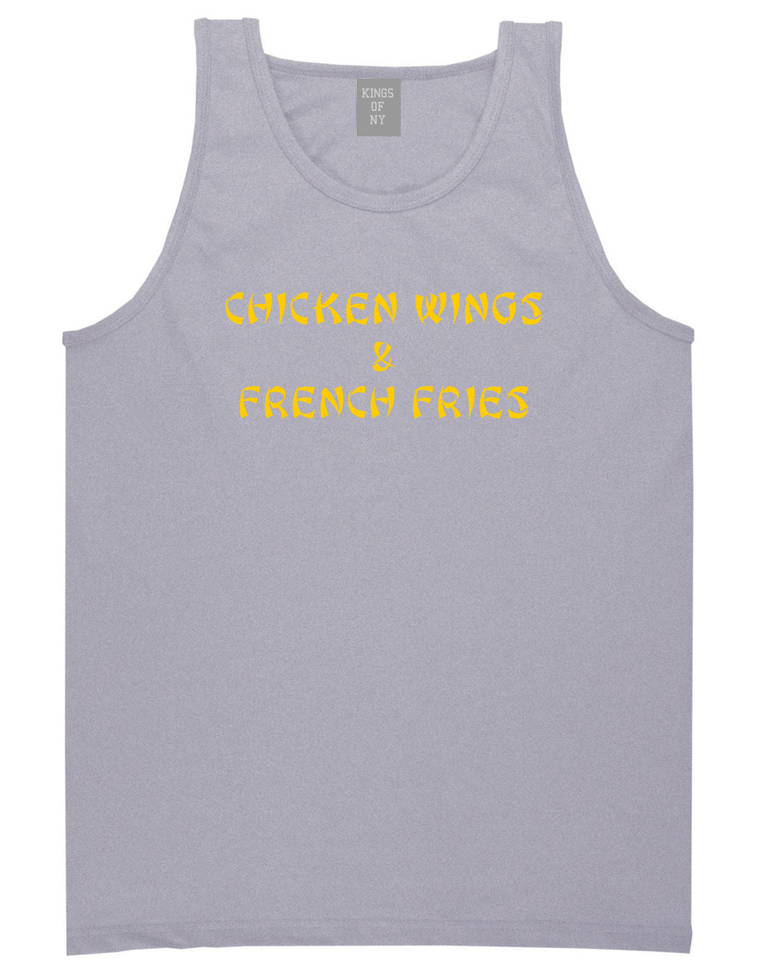Chicken Wings And French Fries Tank Top Shirt in Grey