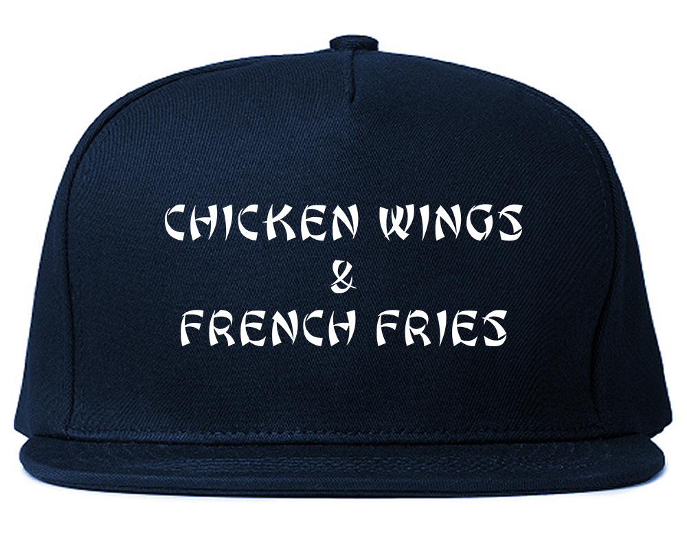 Chicken Wings And French Fries Navy Blue Snapback Hat