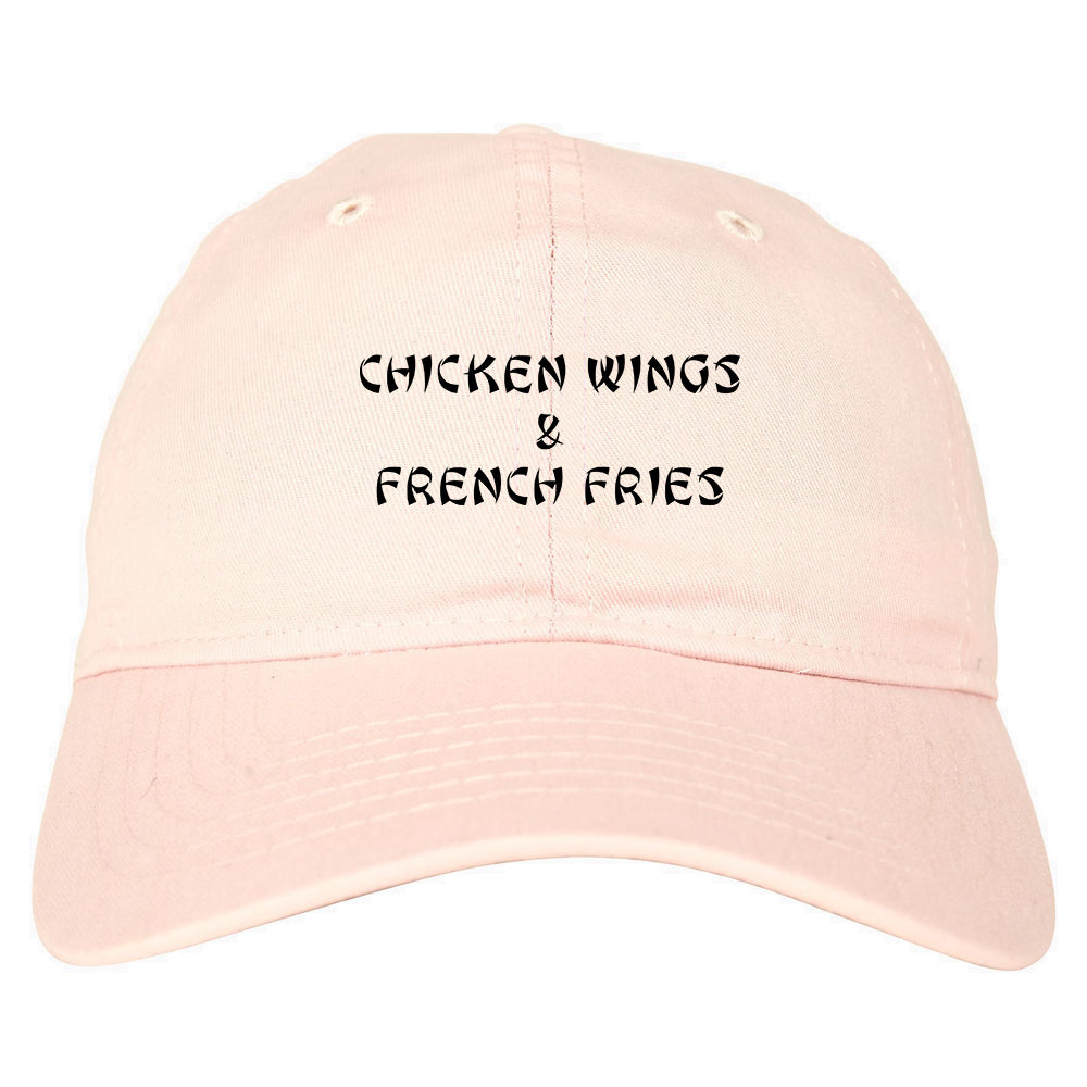 Chicken Wings And French Fries Pink Dad Hat
