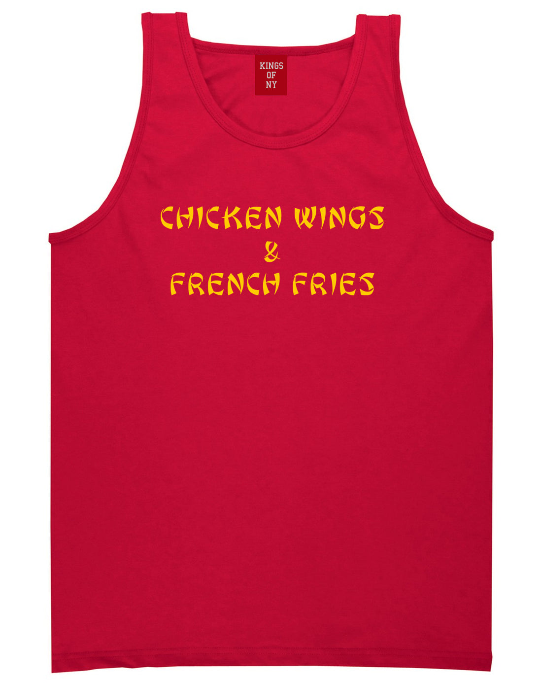Chicken Wings And French Fries Tank Top Shirt in Red