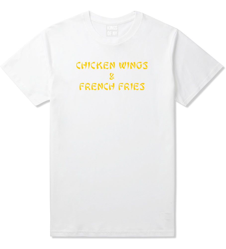 Chicken Wings And French Fries T-Shirt in White