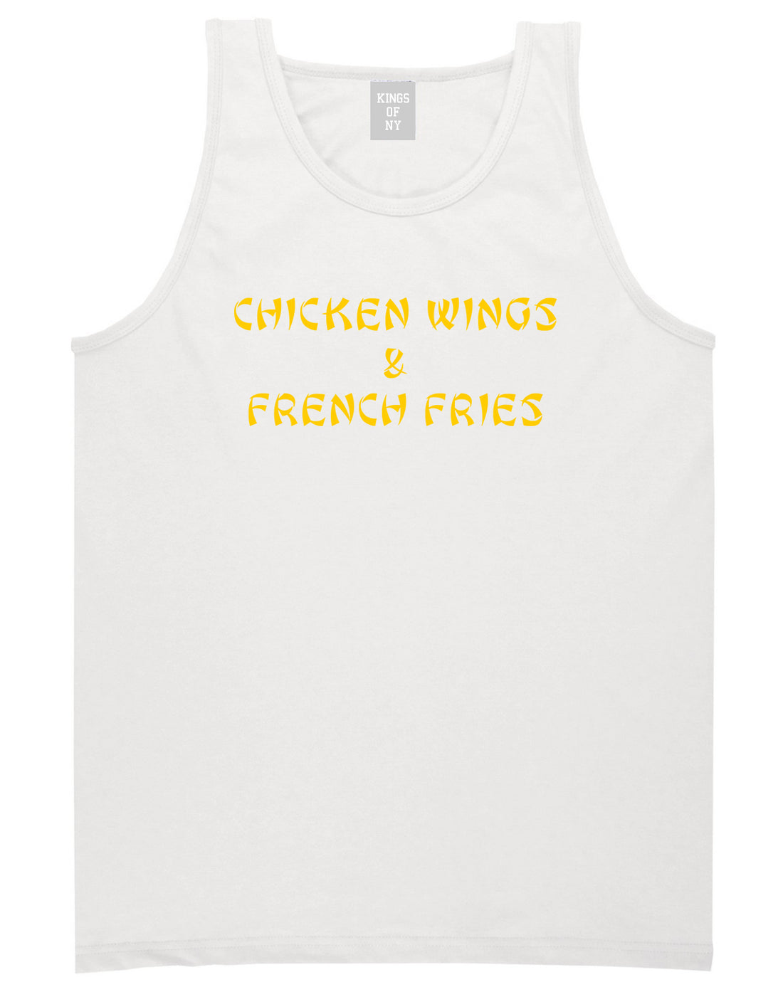 Chicken Wings And French Fries Tank Top Shirt in White