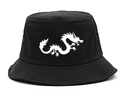 Chinese Dragon Bucket Hat Black