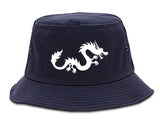 Chinese Dragon Bucket Hat Blue