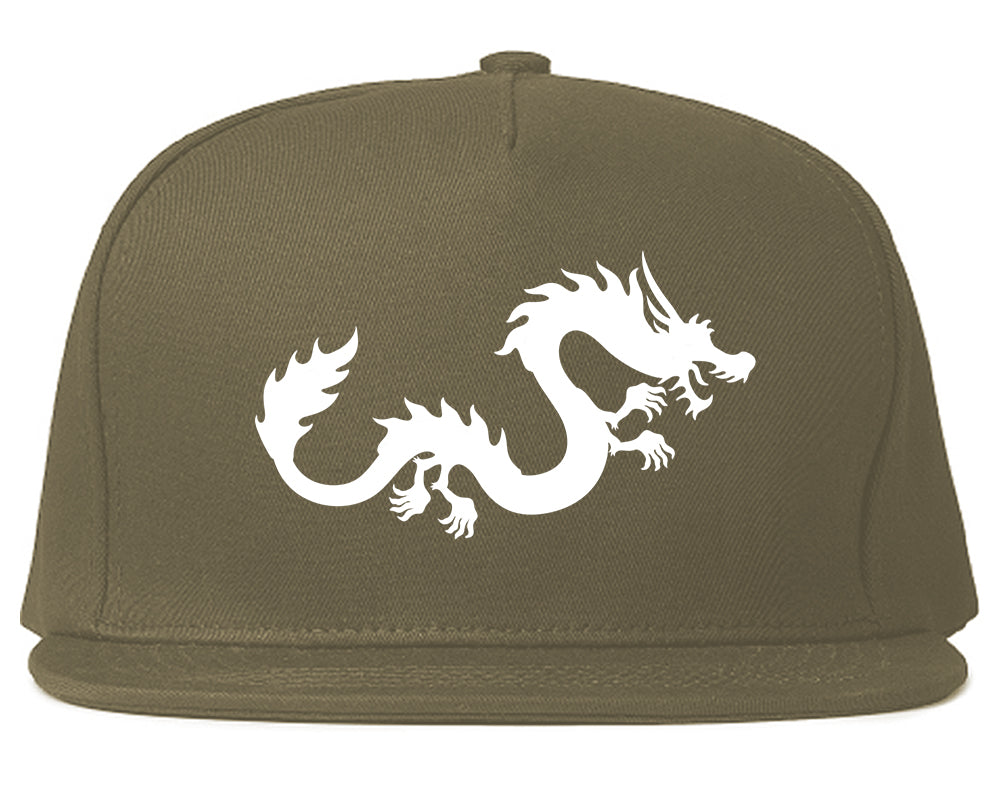 Chinese Dragon Snapback Hat Grey