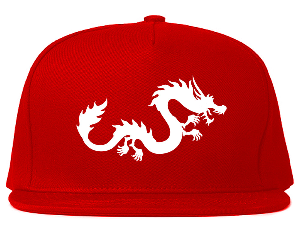 Chinese Dragon Snapback Hat Red