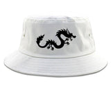 Chinese Dragon Bucket Hat White