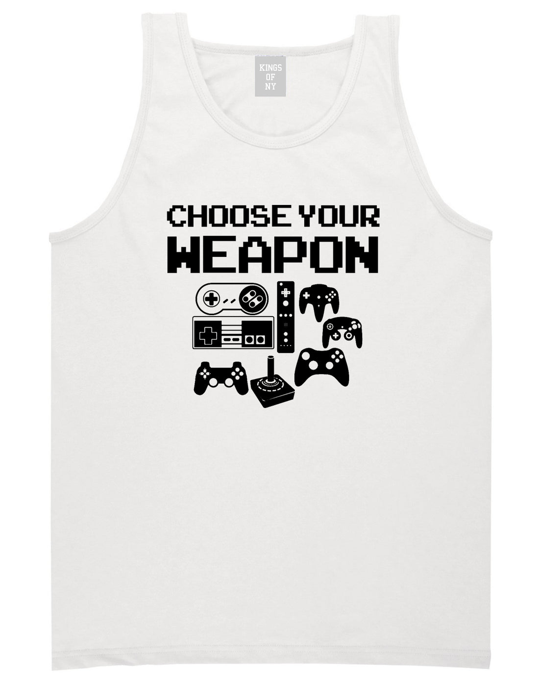 Choose Your Weapon Funny Gamer Mens Tank Top Shirt White