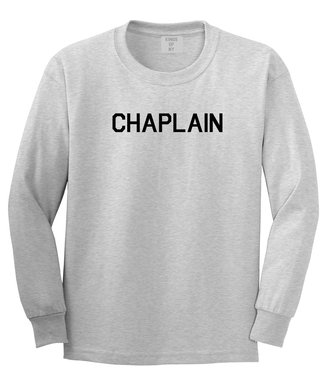 Christian Chaplain Grey Long Sleeve T-Shirt by Kings Of NY