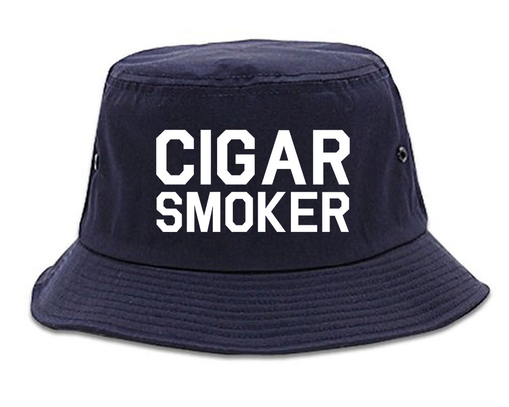Cigar Smoker Bucket Hat Blue