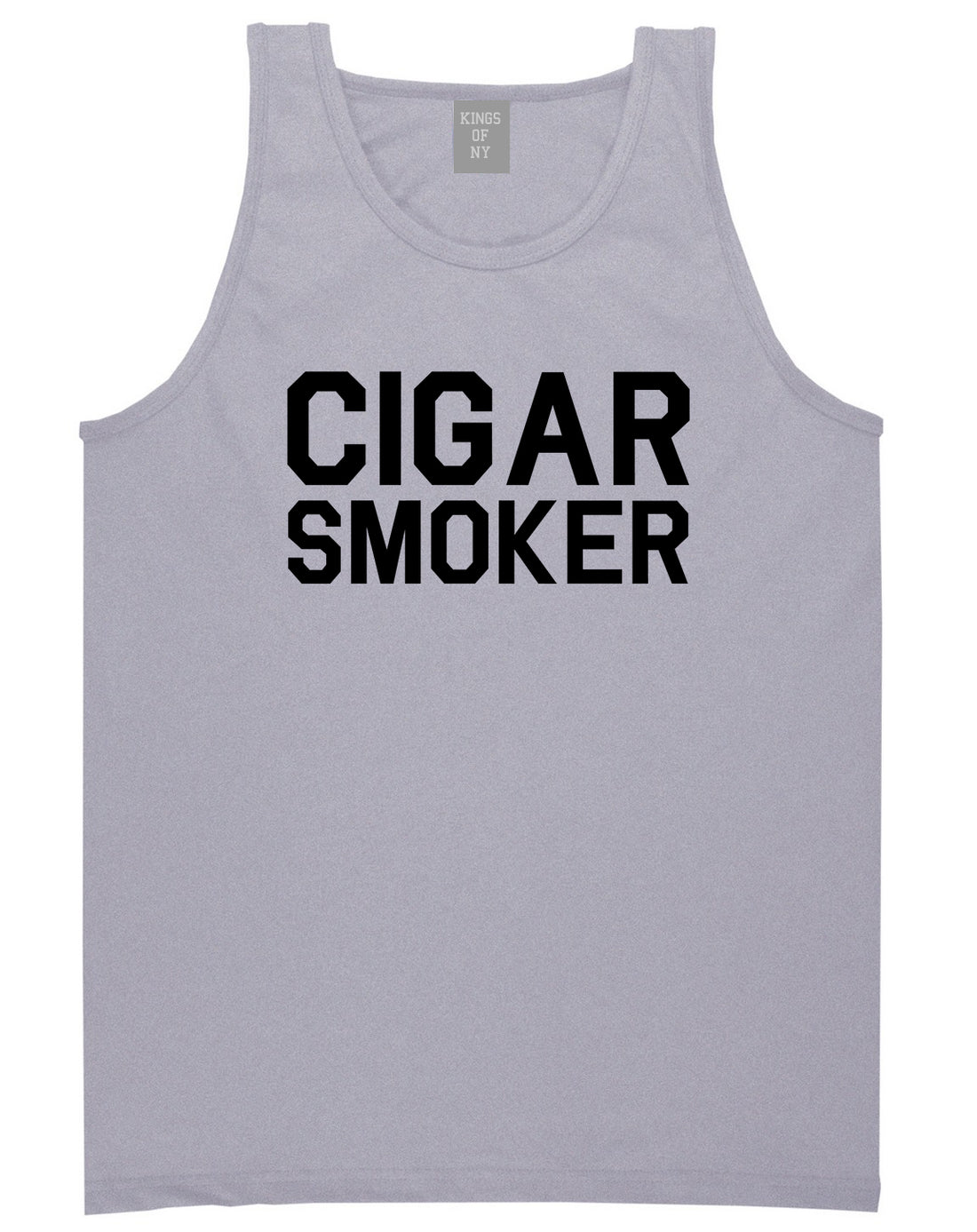 Cigar Smoker Grey Tank Top Shirt by Kings Of NY