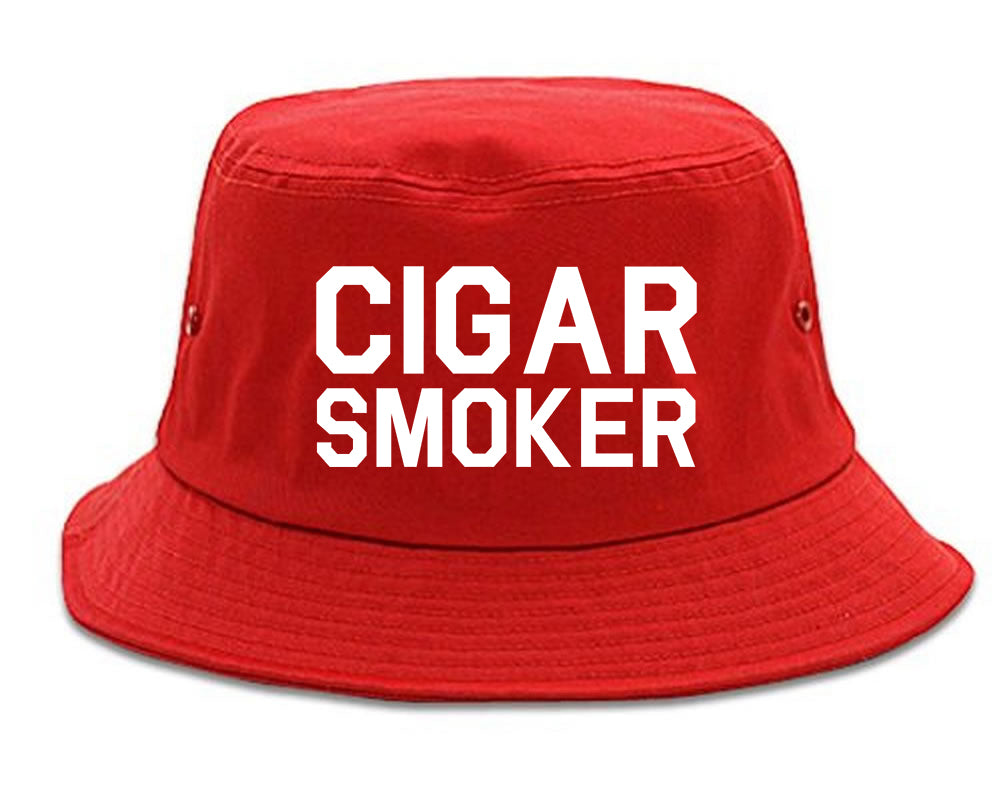 Cigar Smoker Bucket Hat Red