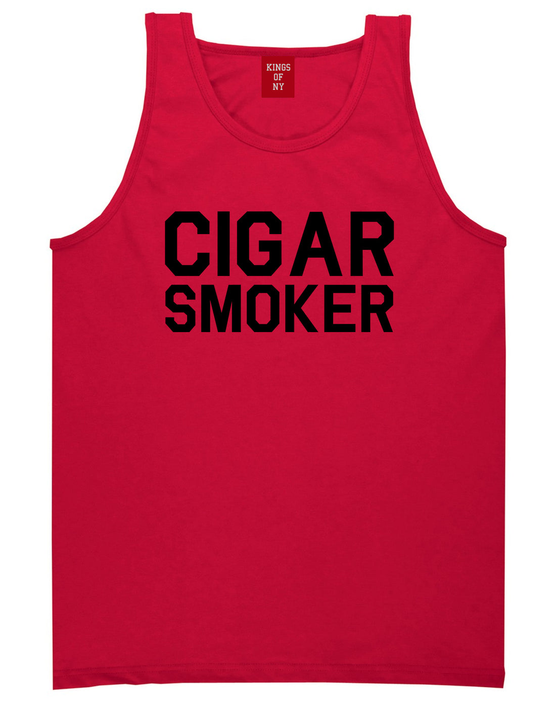 Cigar Smoker Red Tank Top Shirt by Kings Of NY