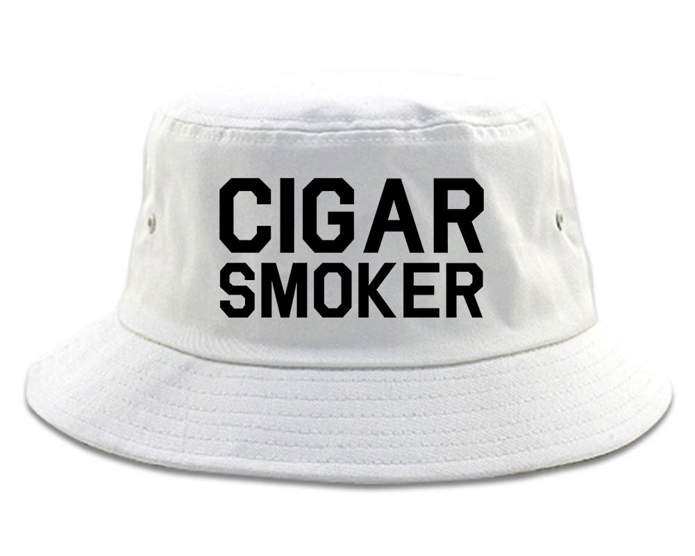 Cigar Smoker Bucket Hat White