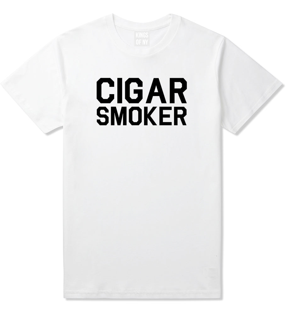 Cigar Smoker White T-Shirt by Kings Of NY