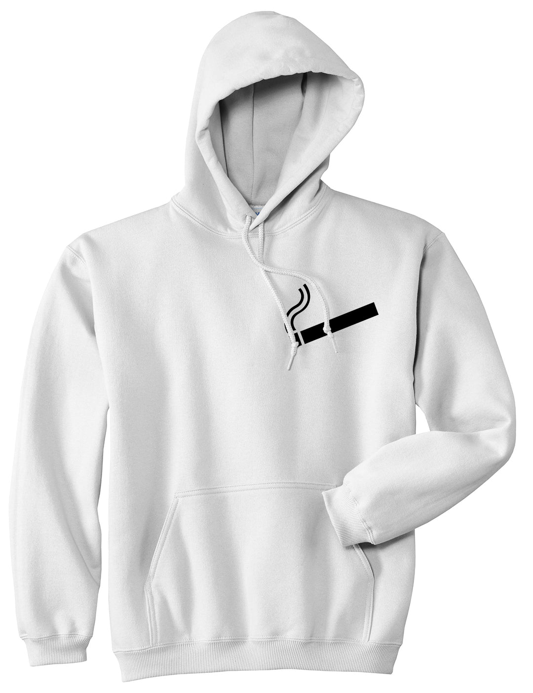 Cigarette Chest White Pullover Hoodie by Kings Of NY