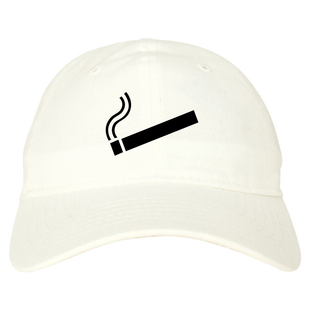 Cigarette Chest Dad Hat Baseball Cap White