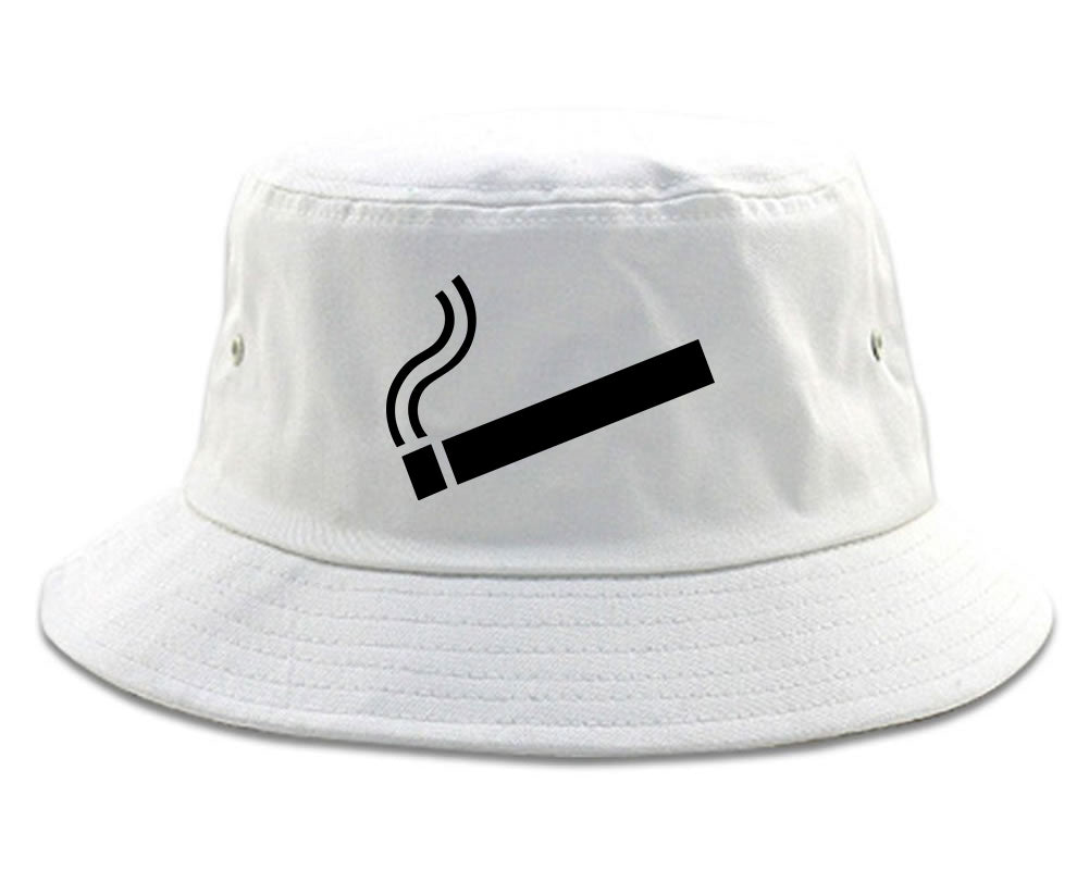 Cigarette Chest Bucket Hat White