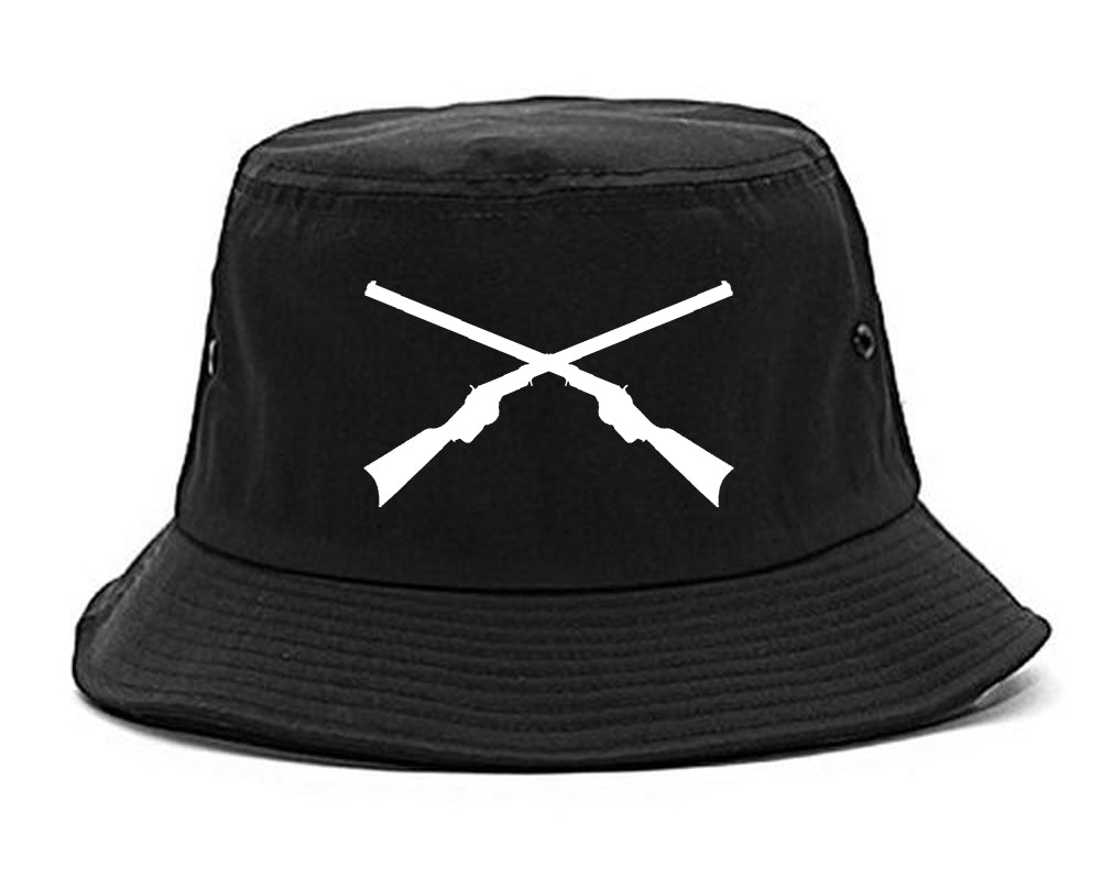 Civil War Guns Crossed Bucket Hat Black