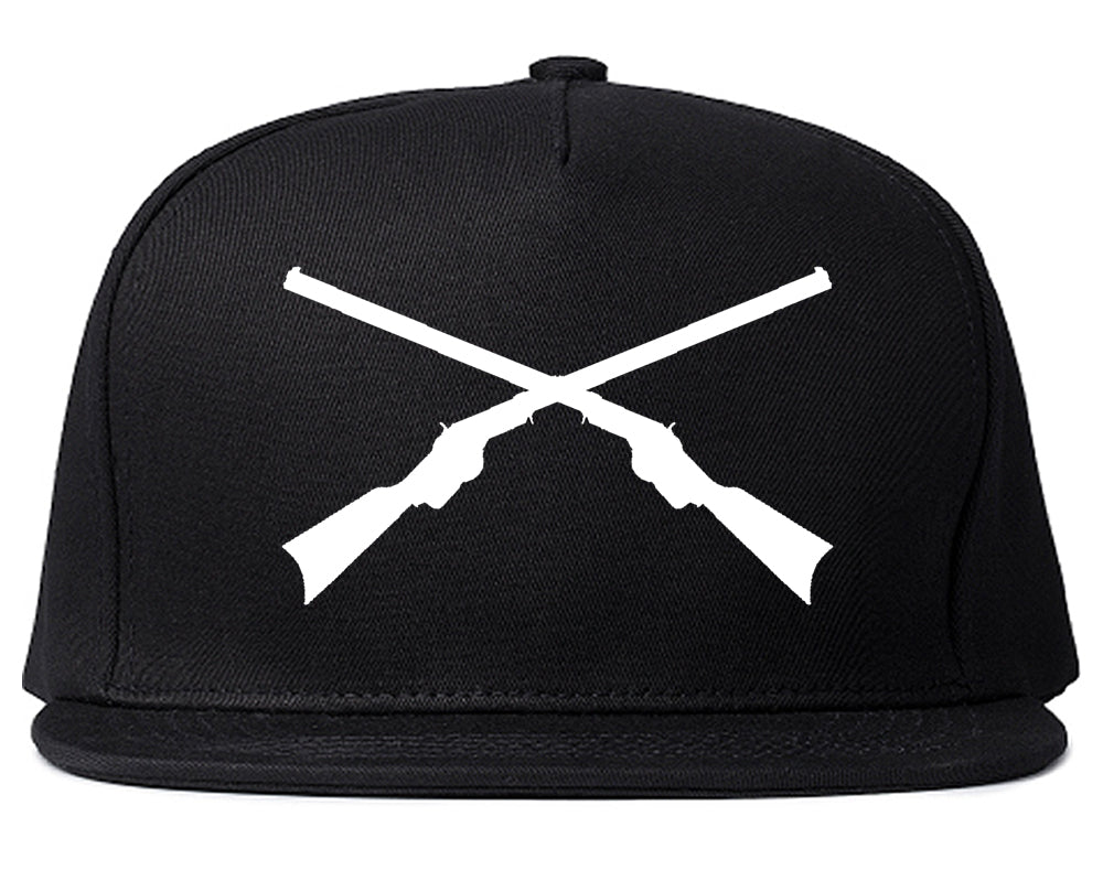 Civil War Guns Crossed Snapback Hat Black