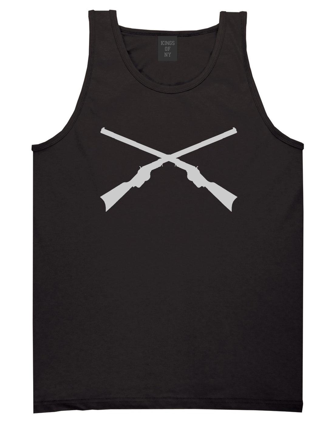 Civil War Guns Crossed Black Tank Top Shirt by Kings Of NY